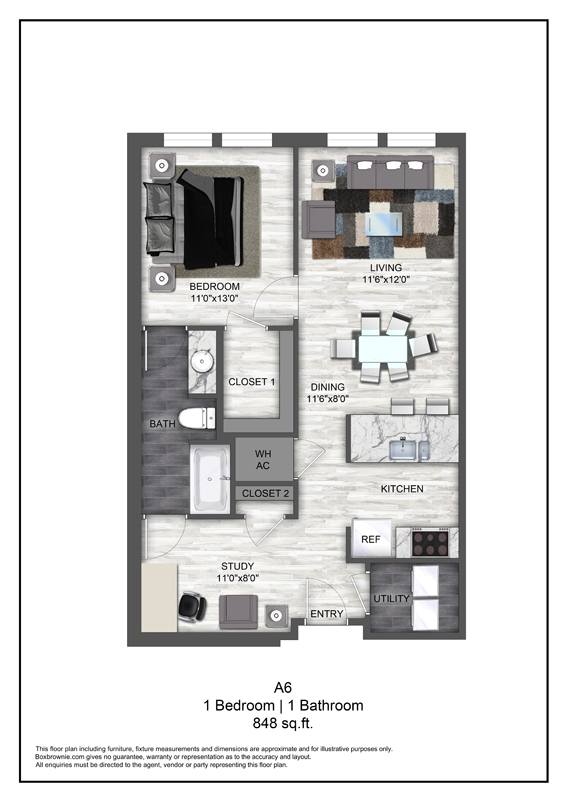 Floor plan layout diagram for A6